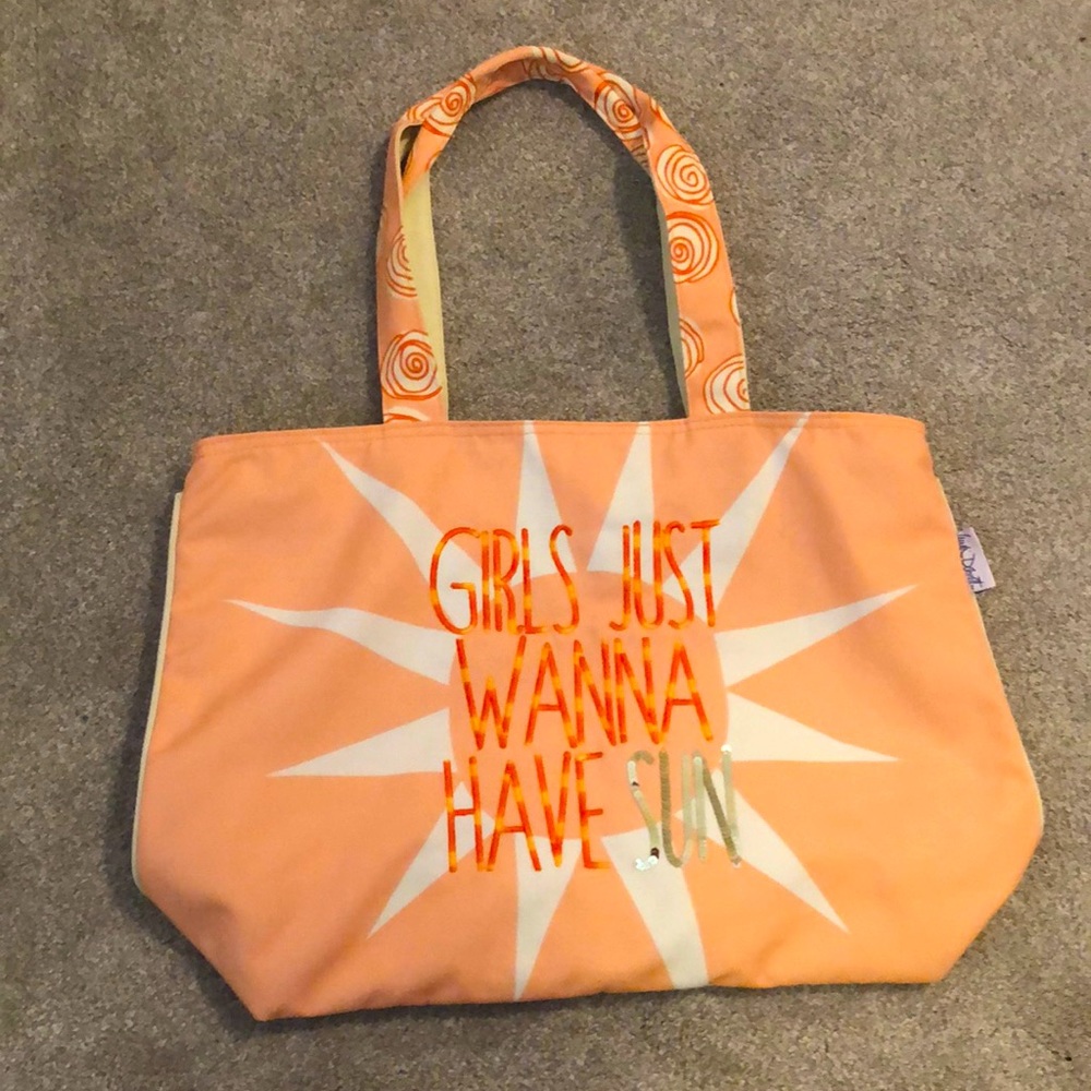 Heidi Dobrott orange heavy canvas bag. Excellent cond. Girls just wanna have sun